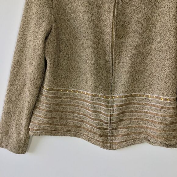 St. John Sport Marie Gray Gold Brown Knit Cardigan Jacket Long Sleeve M - Picture 5 of 15